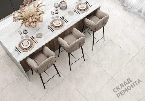 Фото Керамогранит матовый Alma Ceramica Риалто GFU04RLT08R молочный 600*600*9 – купить в Челябинске: цена, описание, фото. Интернет-магазин 2