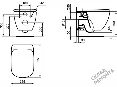 Фото Унитаз подвесной Ideal Standard Tesi T007901 безободковый купить в Челябинске: цена, описание, фото. Интернет-магазин 4