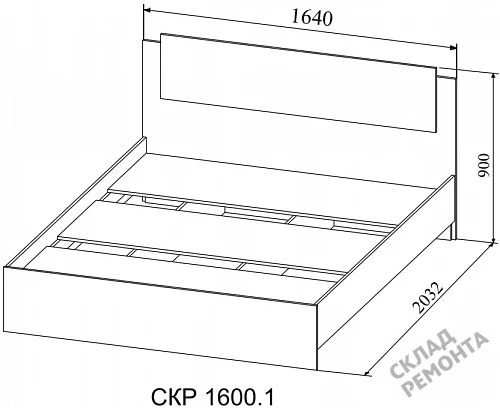 Фото Кровать двуспальная ДСВ Софи СКР 1600.1 сонома/белый – купить в Челябинске: цена, описание, фото. Интернет-магазин 4