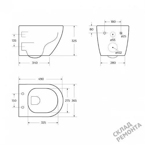 Фото Унитаз подвесной BelBagno Uno BB3105CHR/SC безободковый купить в Челябинске: цена, описание, фото. Интернет-магазин 6