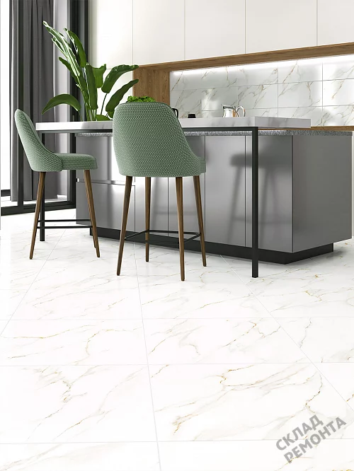 Фото Керамогранит лаппатированный Alma Ceramica Невада GFU04NVD00L белый 600*600*9 – купить в Челябинске: цена, описание, фото. Интернет-магазин 1