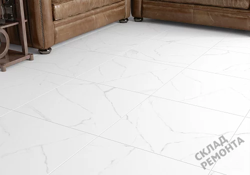 Фото Керамогранит матовый Alma Ceramica Каррара GFU04CRR00R светло-серый 600*600*9 – купить в Челябинске: цена, описание, фото. Интернет-магазин 2