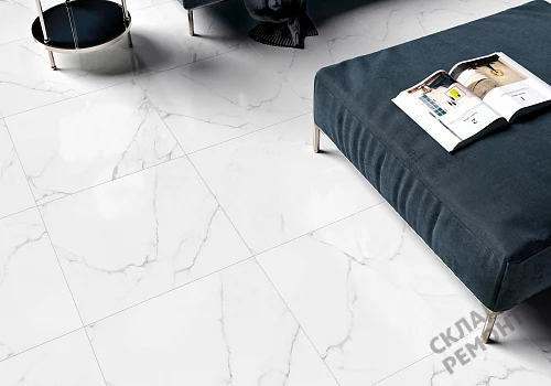 Фото Керамогранит матовый Alma Ceramica Каррара GFU04CRR00R светло-серый 600*600*9 – купить в Челябинске: цена, описание, фото. Интернет-магазин 3