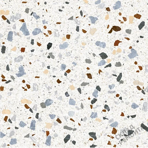 Фото Керамогранит матовый Steppe Ceramics Chips White белый 600*600*9 – купить в Челябинске: цена, описание, фото. Интернет-магазин 1