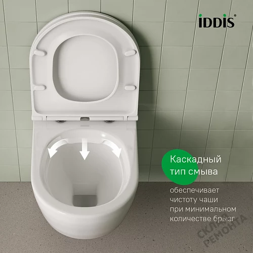Фото Унитаз подвесной Iddis Бланко BLARNSEi25 безободковый купить в Челябинске: цена, описание, фото. Интернет-магазин 4